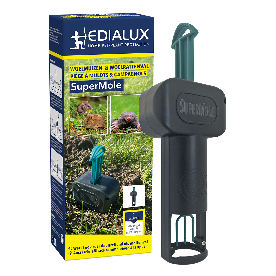 Edialux SuperMole Woelmuizen- & Woelrattenval - effectieve bestrijding van woelmuizen en woelratten in je tuin. Bestel nu bij online-tuincentrum.be!