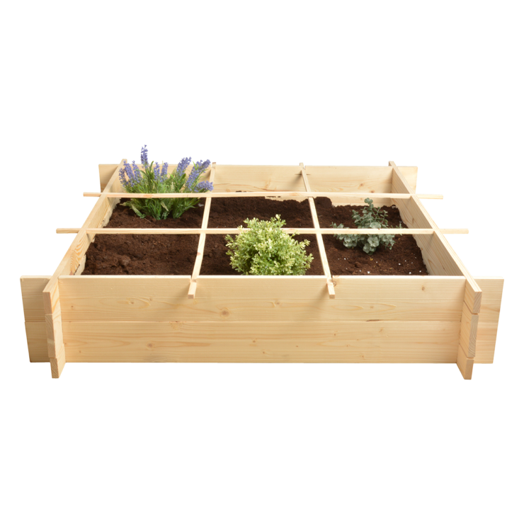 Vierkante meter moestuin hout