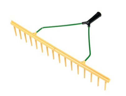 Brede Inzaai Hark PVC voor inharken van graszaad 64cm