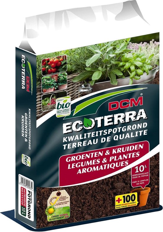 DCM Potgrond voor groenten en kruiden 10L | Moestuingrond