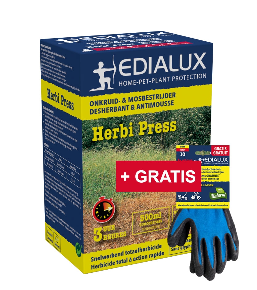 Edialux Herbi Press totale onkruidverdelger en mosbestrijder 222 m²