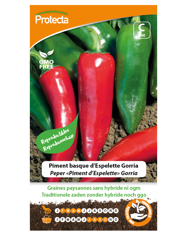 Zaadvaste Peper Zaden "Piment d'Espelette" Gorria