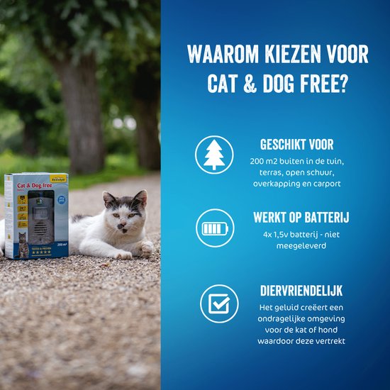 Katten verjagen met ultrasoon geluid 200m² | Ecostyle Cat & Dog free 