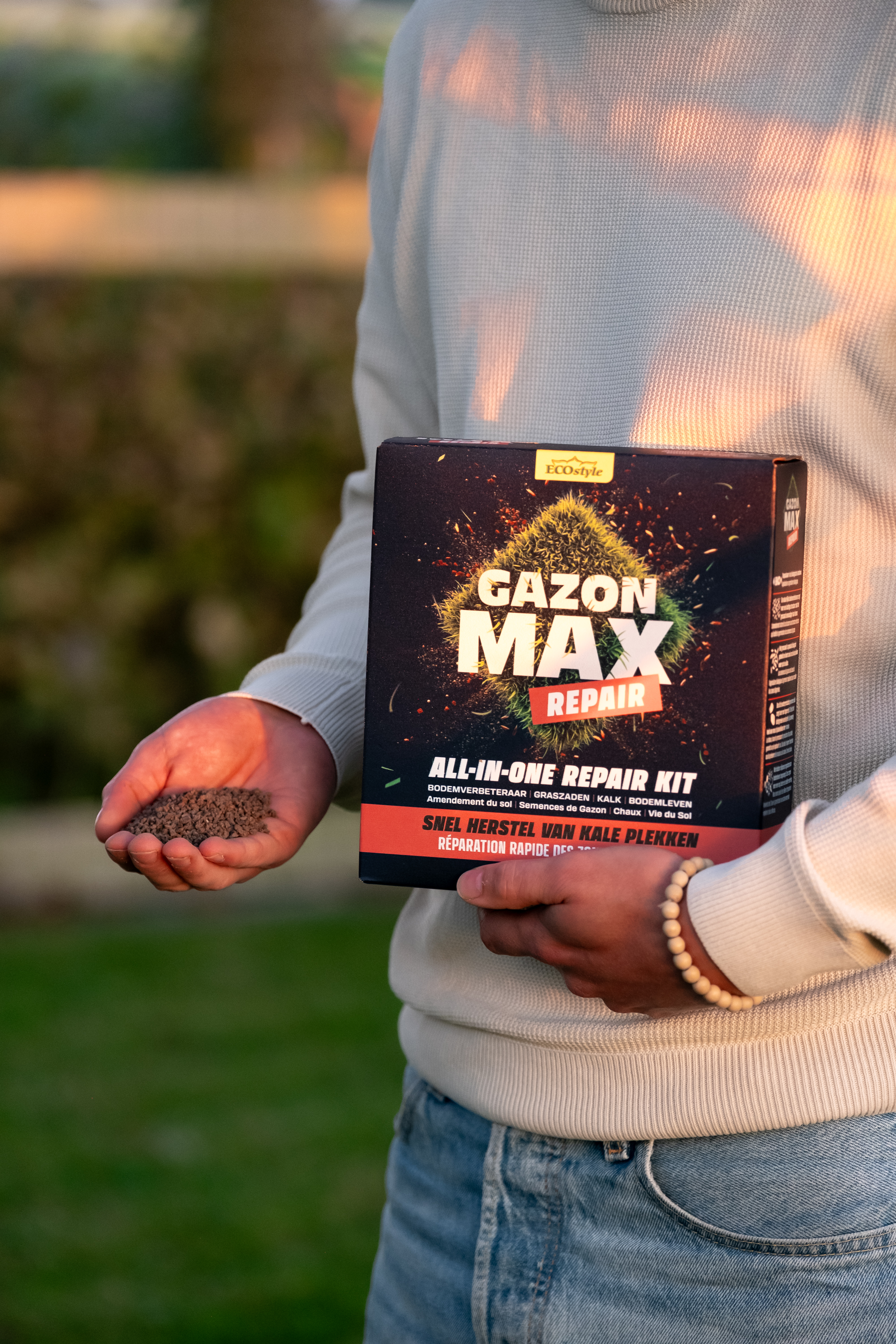 Gazonmax Repair 500g - All-in-one herstelpakket voor 15 kale plekken in het gazon | Ecostyle