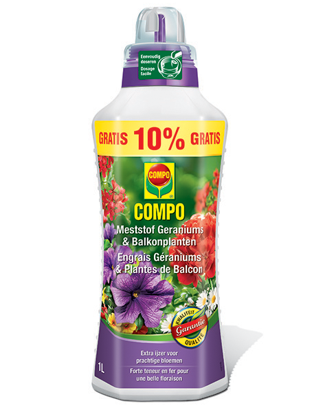 Compo Vloeibare Geranium & Balkonplanten meststof 900 + 100 ml 