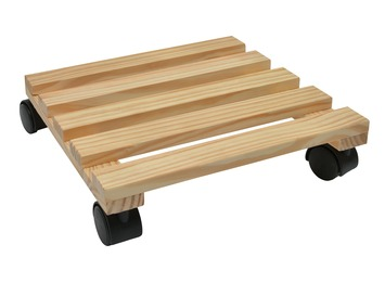 Plantentrolleys vierkant in hout 29cm x 29cm