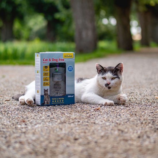 Katten verjagen met ultrasoon geluid 200m² | Ecostyle Cat & Dog free 