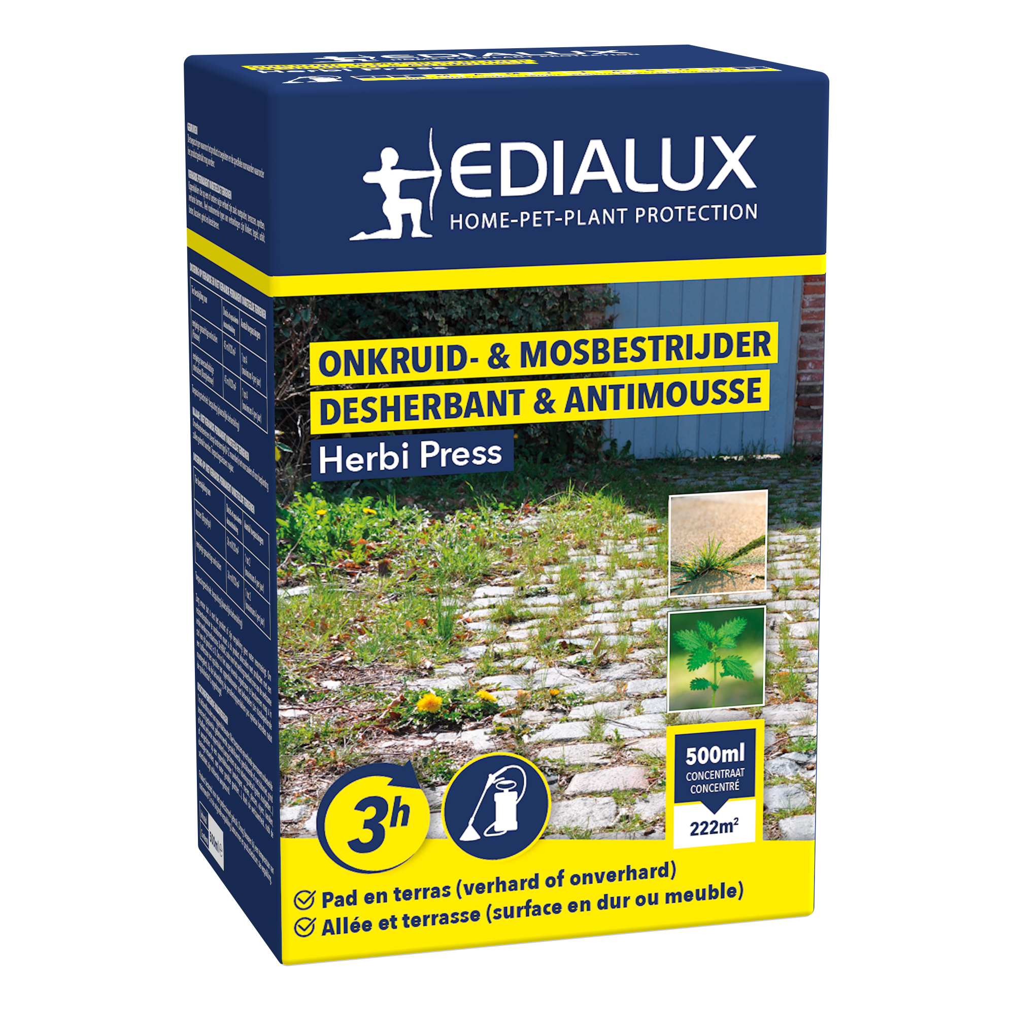 Edialux Herbi Press totale onkruidverdelger en mosbestrijder 222 m²