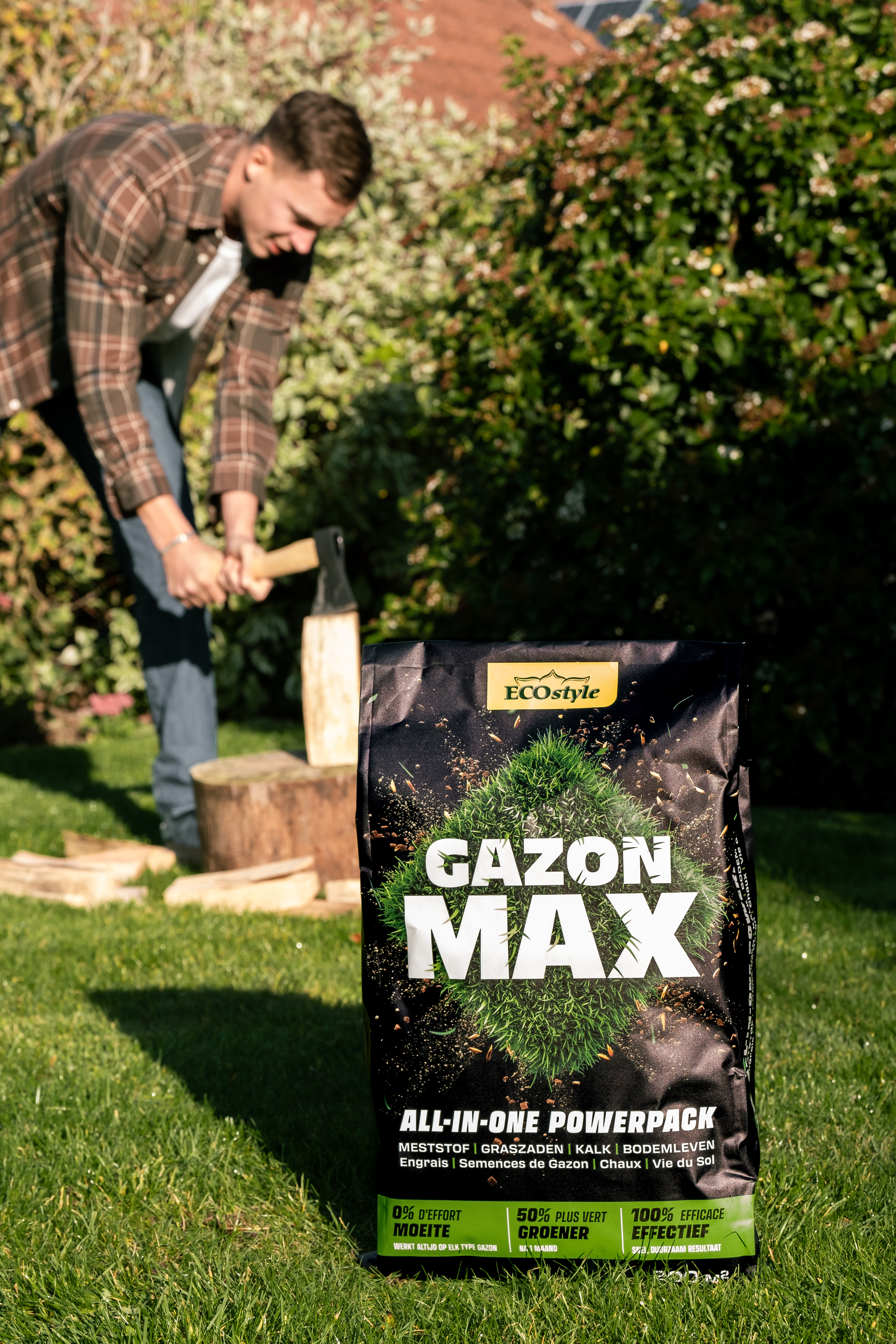 Ecostyle Gazonmax 15 kg – organische gazonmest voor 300 m² sterk en diepgroen gras