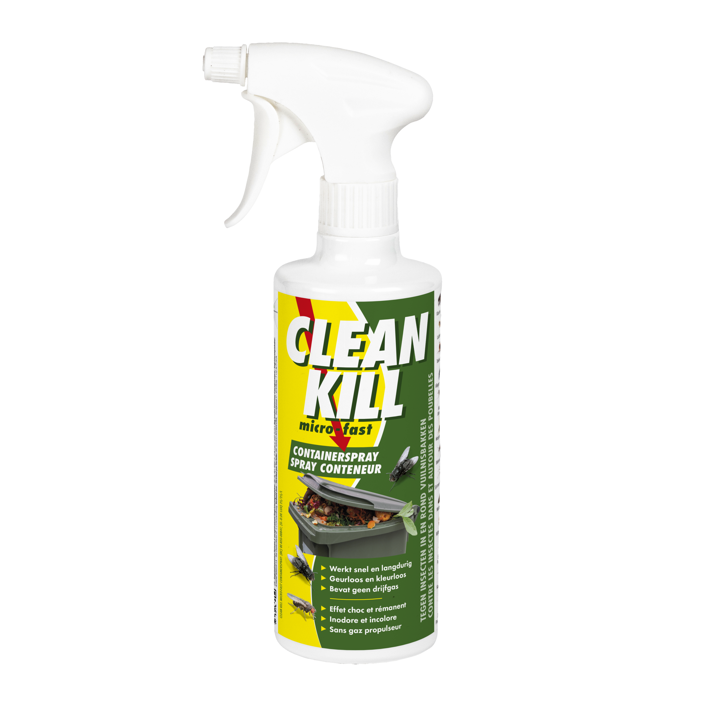 Spray tegen maden in afvalcontainer, GFT en kliko 500ml | Clean Kill (voorheen Bio Kill) 