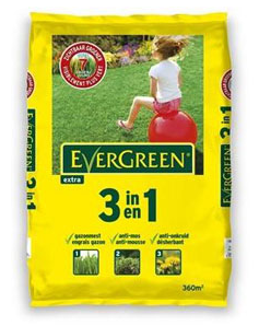 Evergreen Extra 3 In 1 gazomest tegen onkruid en mos 360m²