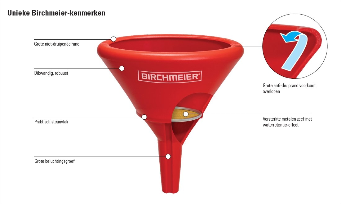 Brandstof trechter met filter en flexibele slang