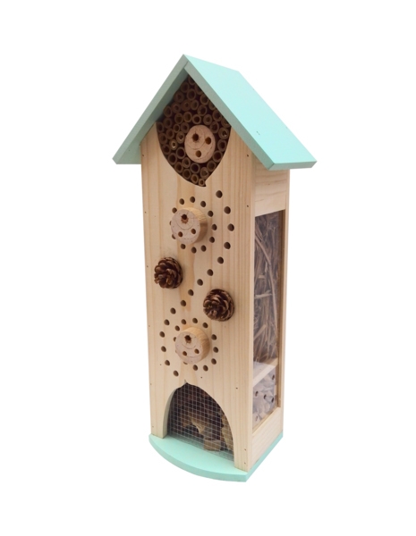 Insectenhotel groot met blauw dak 51 cm
