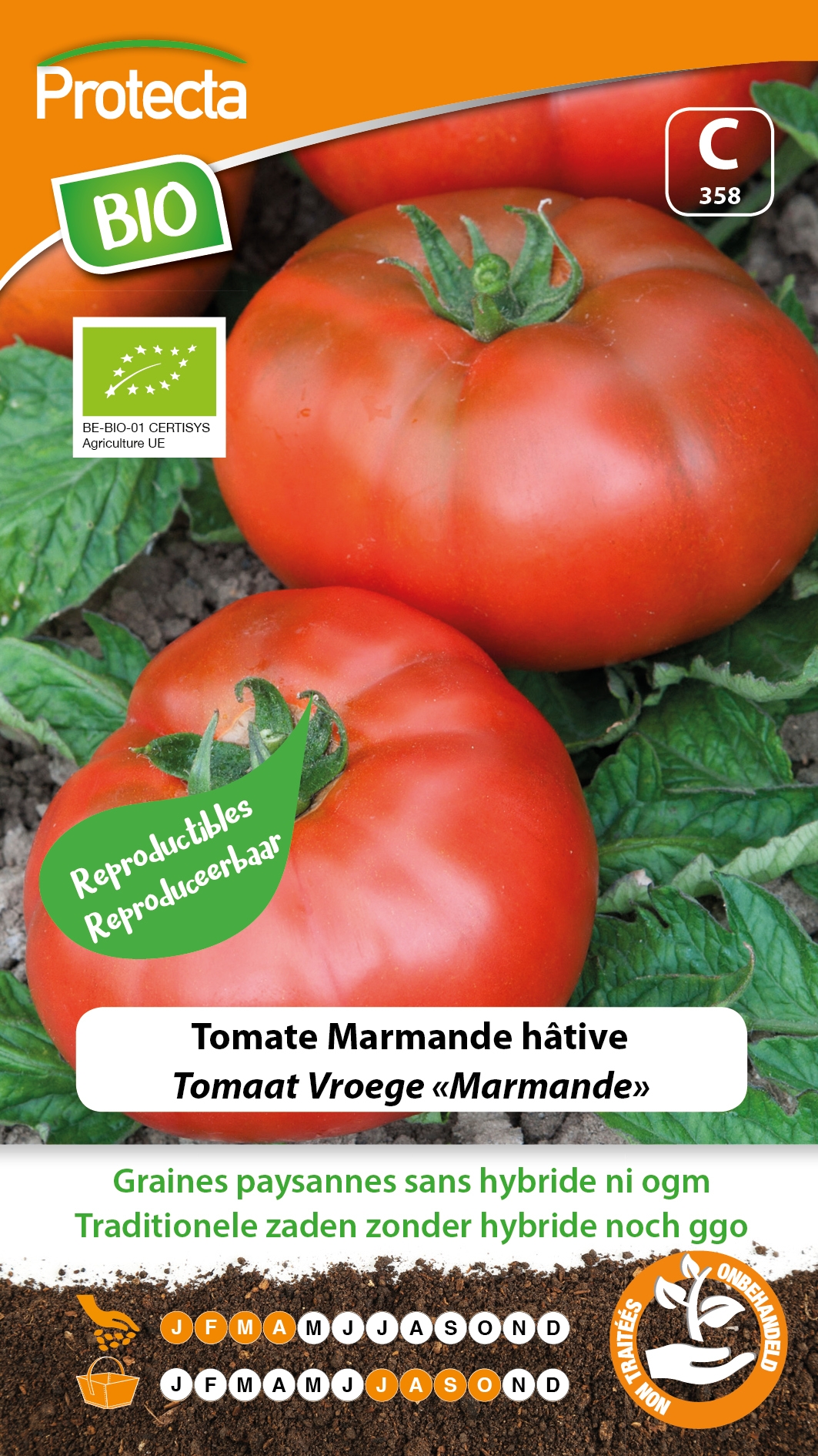 BIO Zaadvaste Tomaat Zaden Vroege "Marmande"