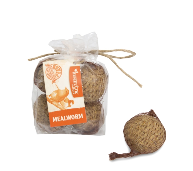 Artisanale mezenbollen met meelwormen 4 stuks