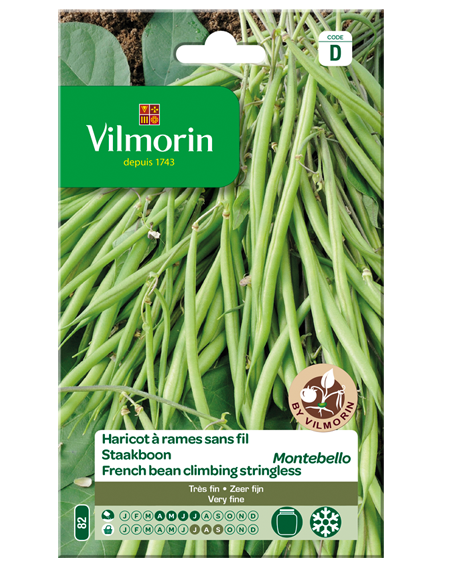 Vilmorin zaden Stokbonen Montebello 25g