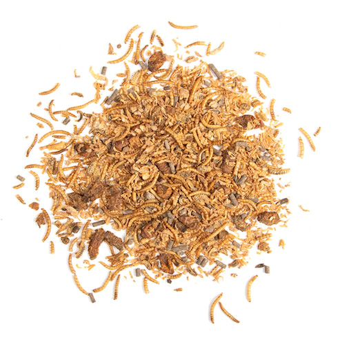 Zak met 300g gedroogde insecten, een eiwitrijke voedselbron voor vogels en egels.
