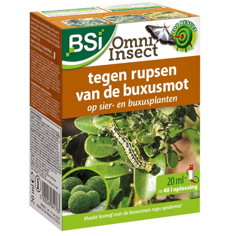 Bescherm uw buxusplanten tegen de buxusmot met BSI Omni Insect, een krachtig insecticide met afstotend effect.