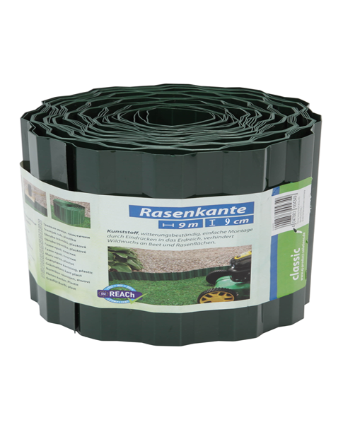 Grasafboording uit kunststof 9cm x 9m