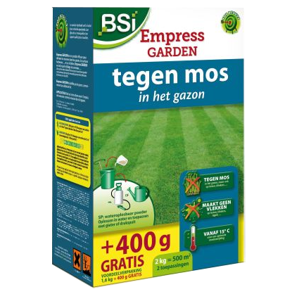 Empress Garden tegen mos in gazon en op terras 1000m²