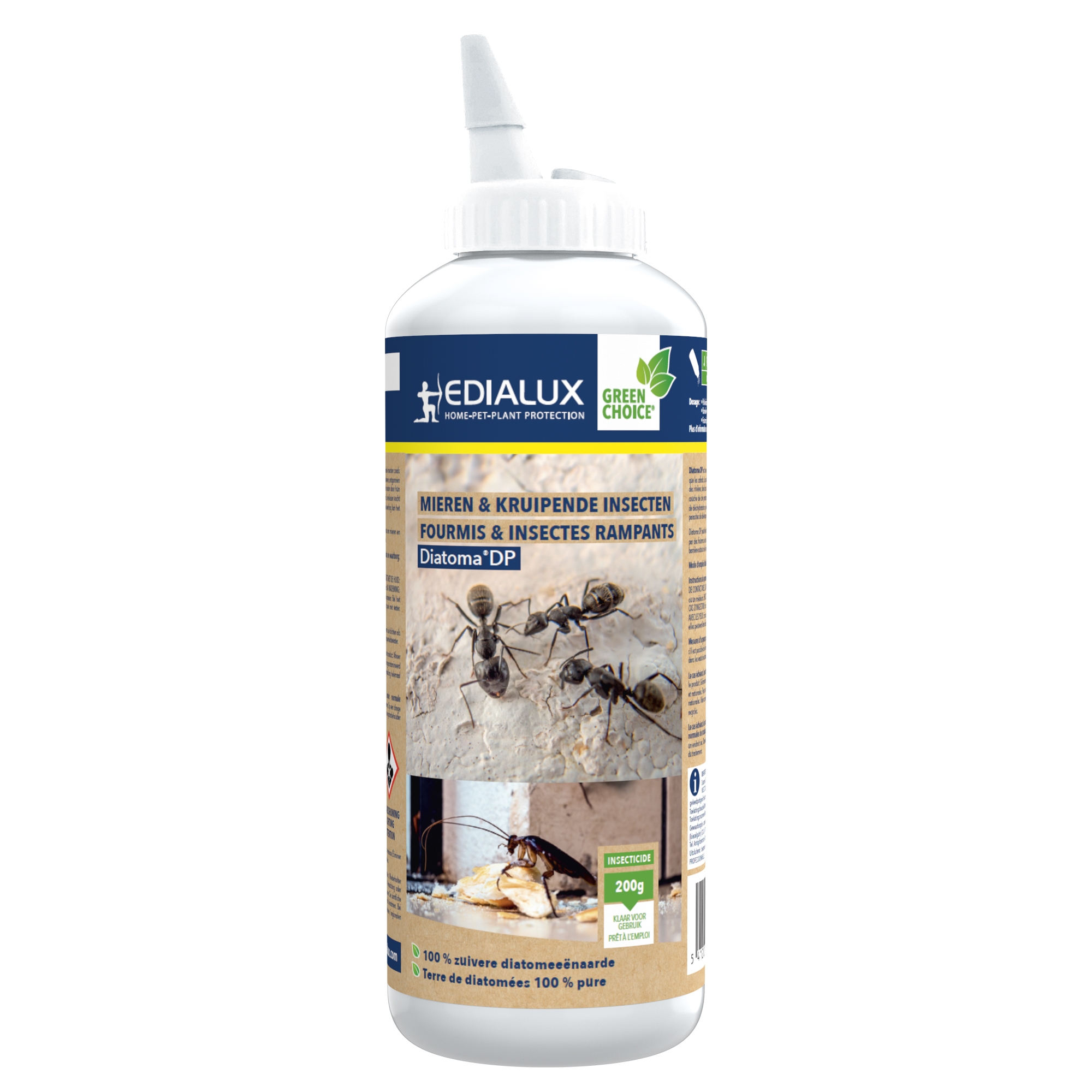 Edialux Diatoma DP (200g) - vloeibaar natuurlijk insecticide tegen mieren, kakkerlakken en andere kruipende insecten.