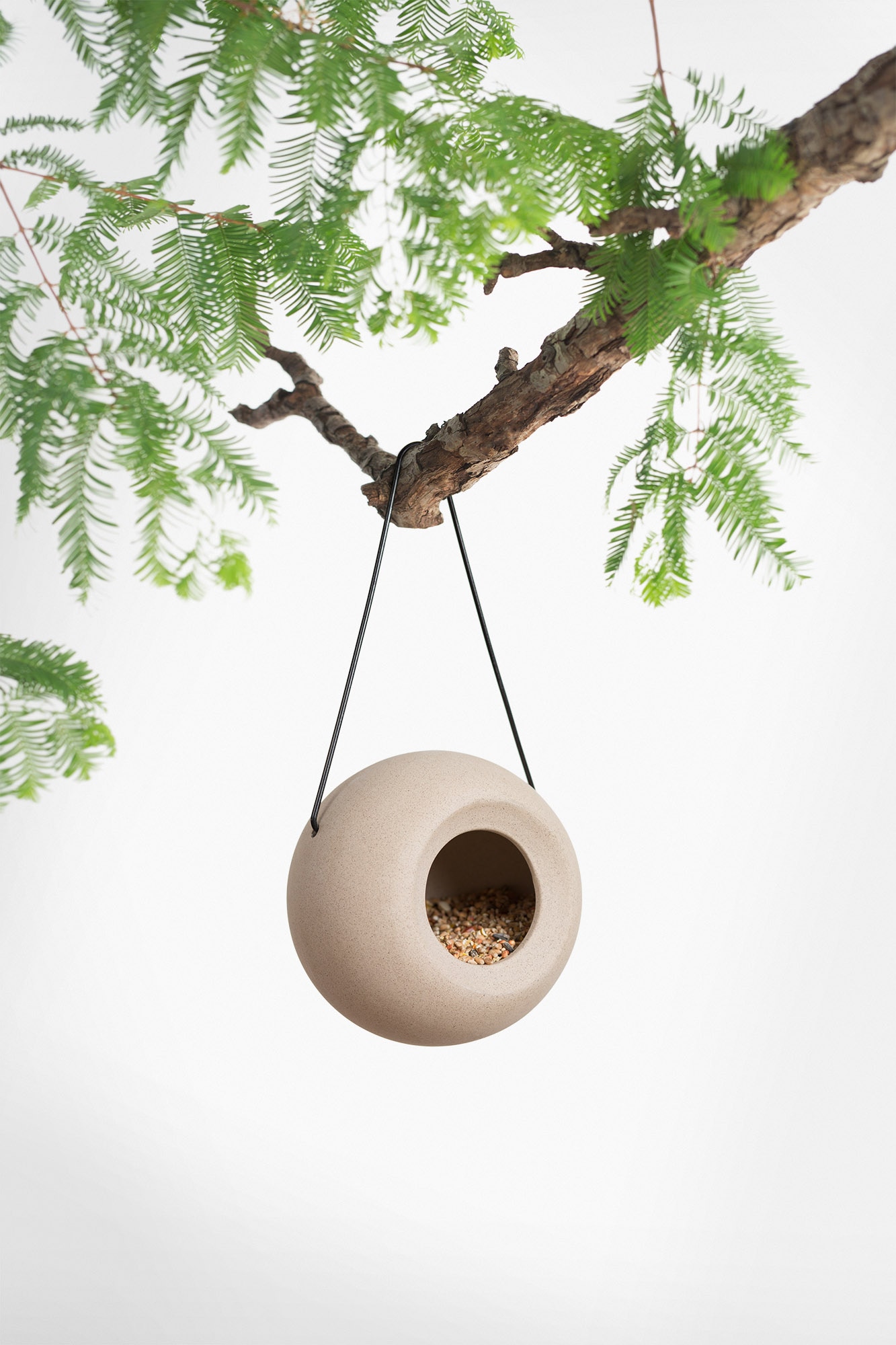 Trendy Voederbol Keramiek beige