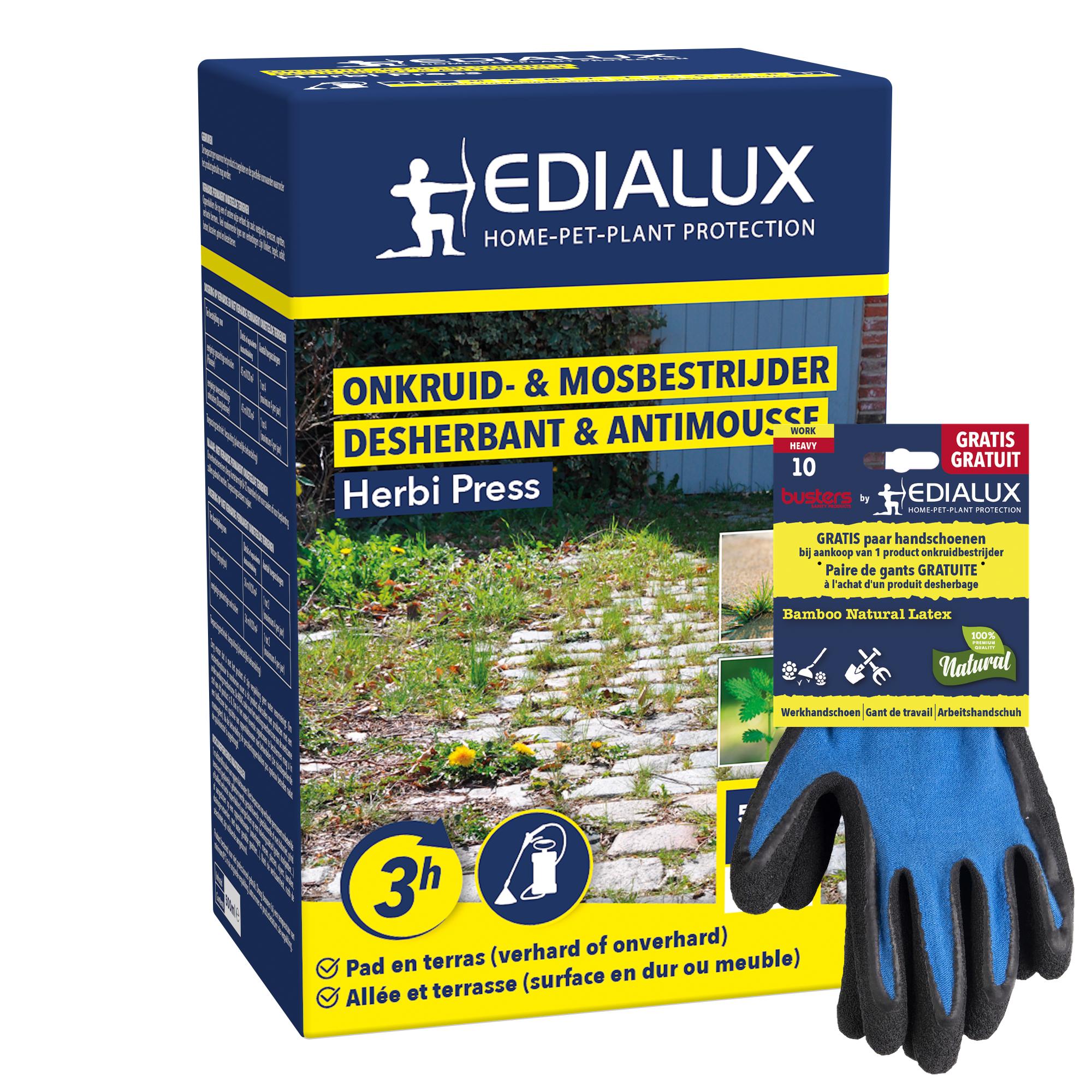 Edialux Herbi Press totale onkruidverdelger en mosbestrijder 222 m²