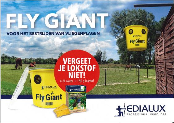 Bestrijd vliegenoverlast in stallen en grote ruimtes met de Edialux Fly Giant vliegenvanger, inclusief lokstof