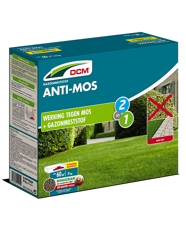 DCM Gazonmeststof met Anti mos 60m²
