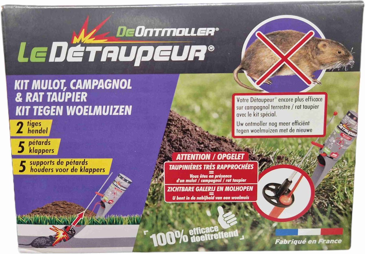 Bestrijding woelmuizen in gazon. Ontmoller Kit tegen woelmuizen 🐀