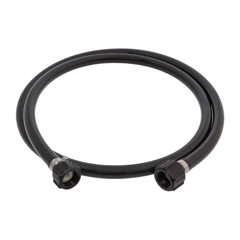 Een zwarte Birchmeier slang van 1,3 meter lang, met G1/2-G1/2 EPDM-aansluitingen aan beide uiteinden.