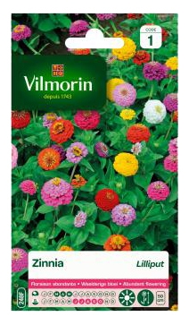 Bloemzaden Zinnia Lilliput Gemengd Vilmorin