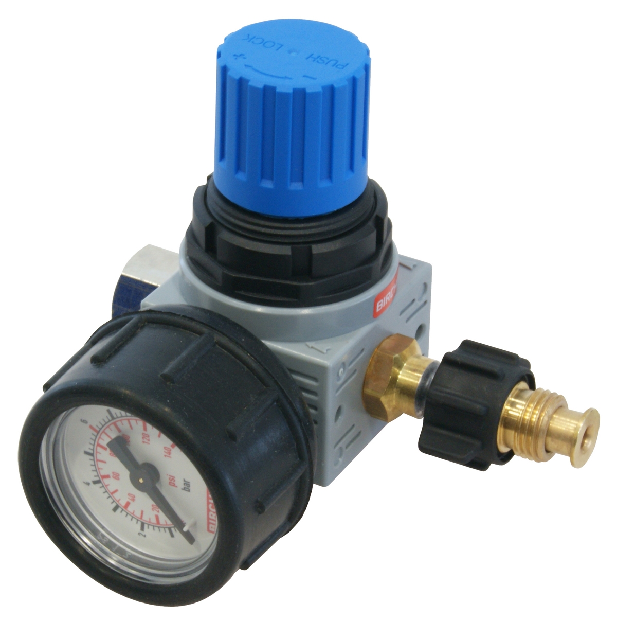 DRUKREGELAAR+MANOMETER 0-6bar