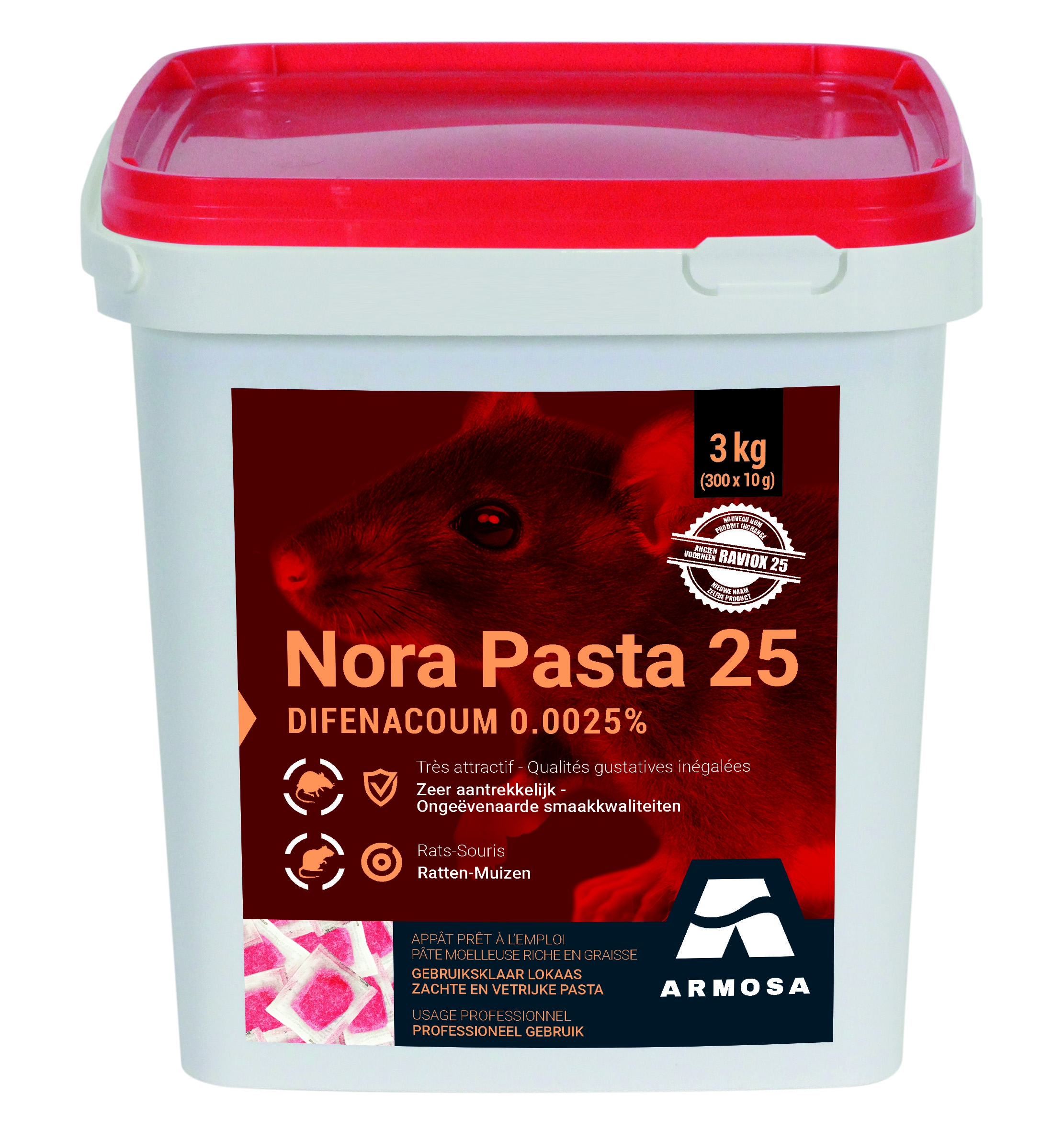 Professioneel rattenvergif Nora Pasta 3kg