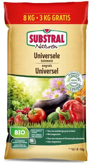 Naturen Universele Tuinmest biologisch 8+3kg gratis