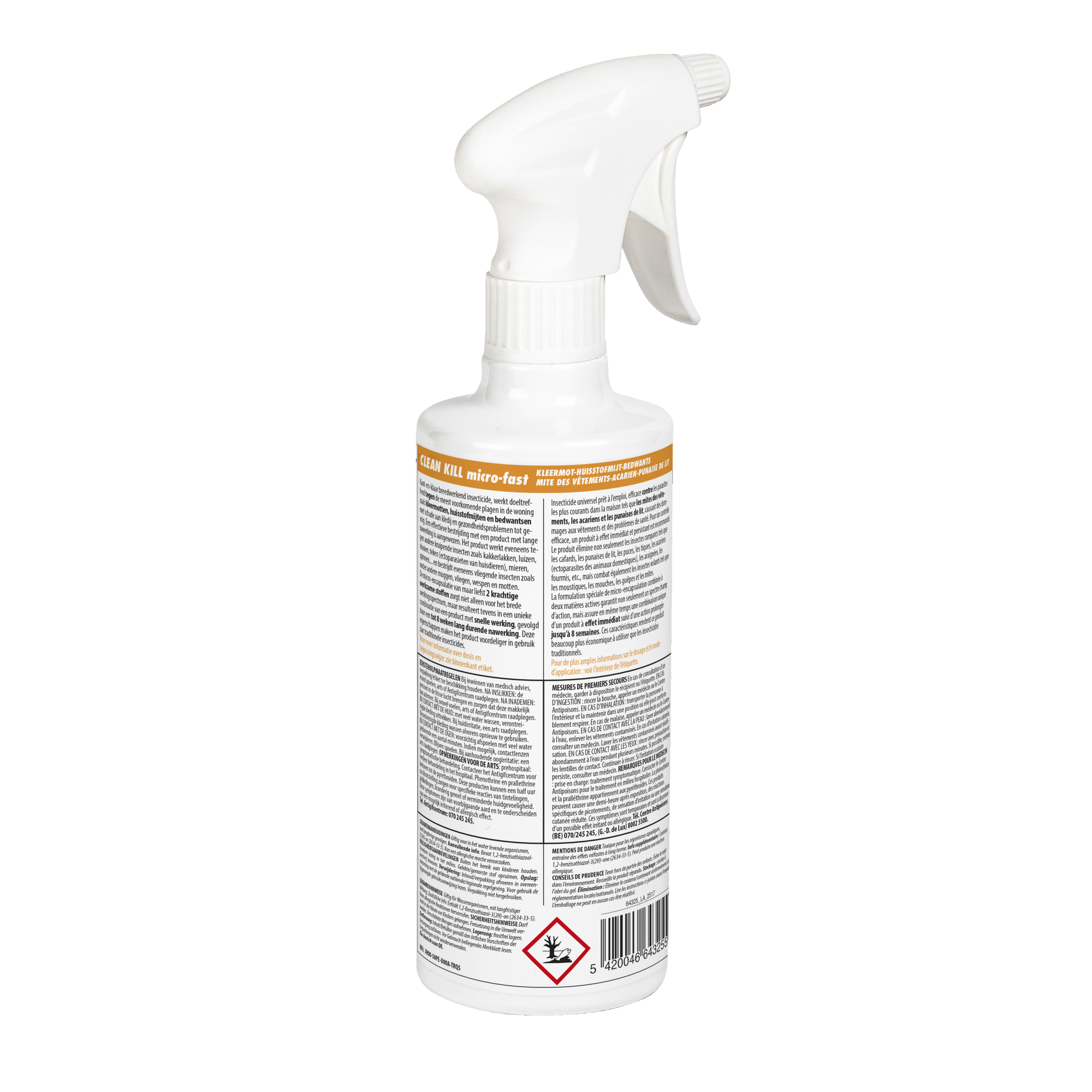 Bedwantsen bestrijden met Clean Kill (voorheen Bio Kill) 500 ml