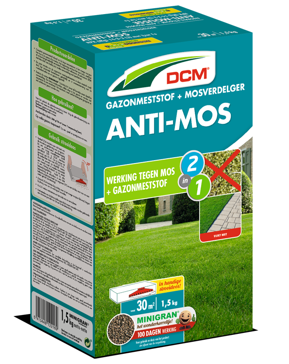 DCM Gazonmeststof met Anti mos 30m²