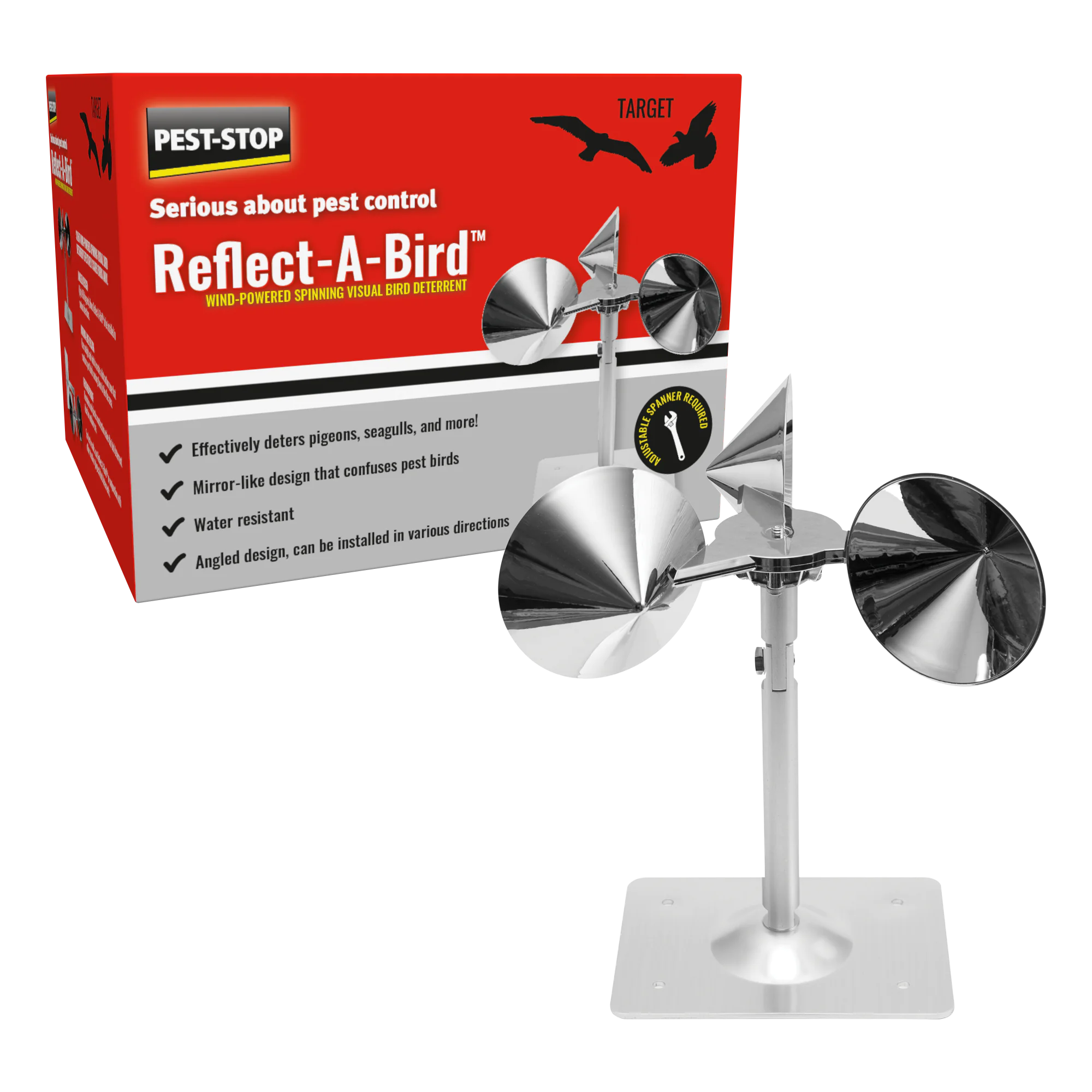 Vogelverschrikker om duiven, kraaien ea vogels te verjagen | Reflect-a-Bird® 🕊️
