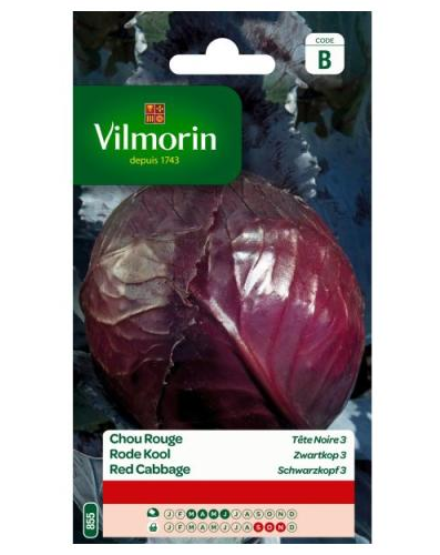 Vilmorin Rode kool zaden Zwartkop 3 2g