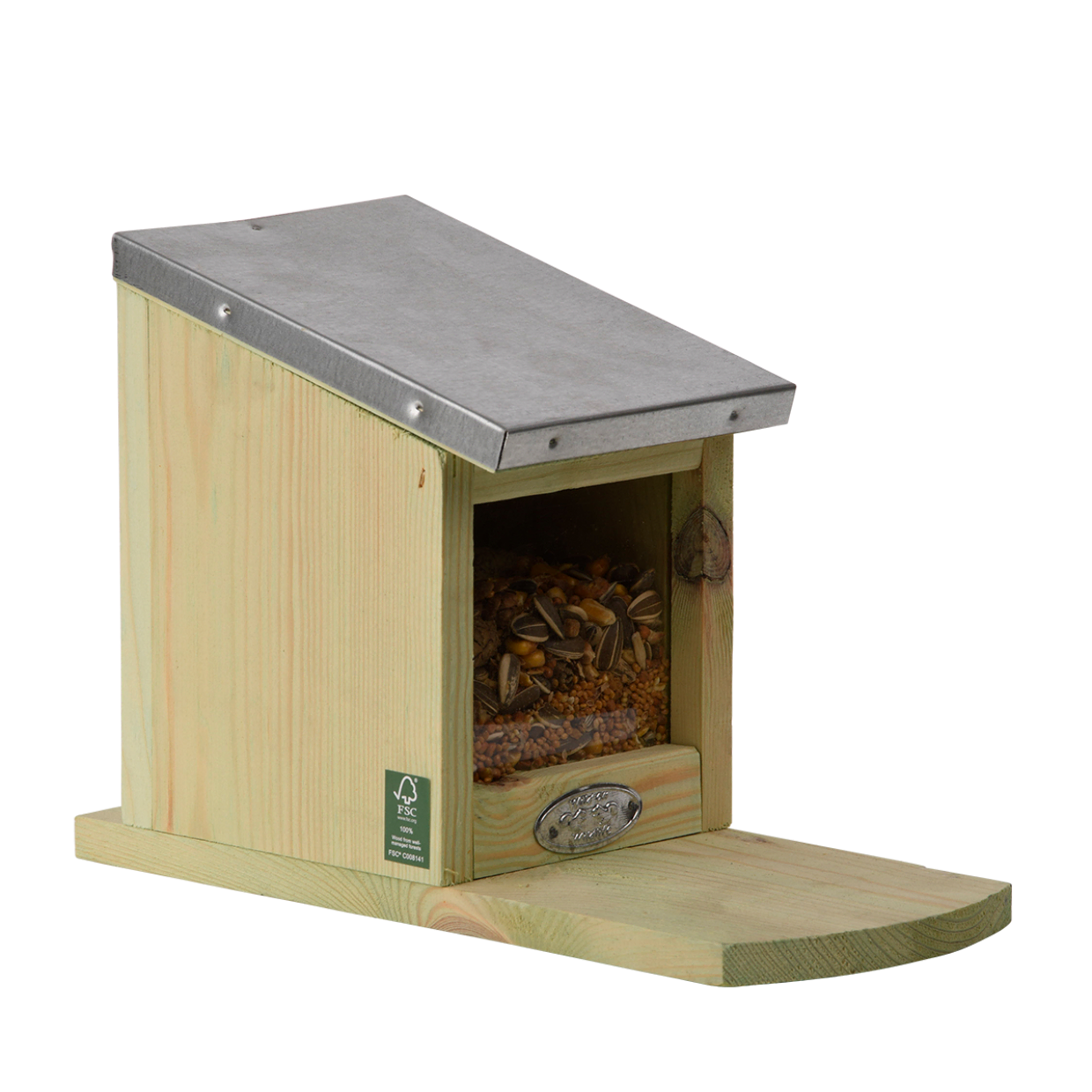 Eekhoornvoederhuisje uit hout