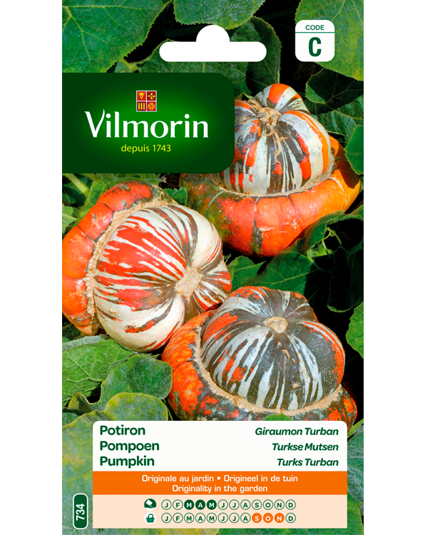Vilmorin Pompoen zaden Turkse mutsen 2g